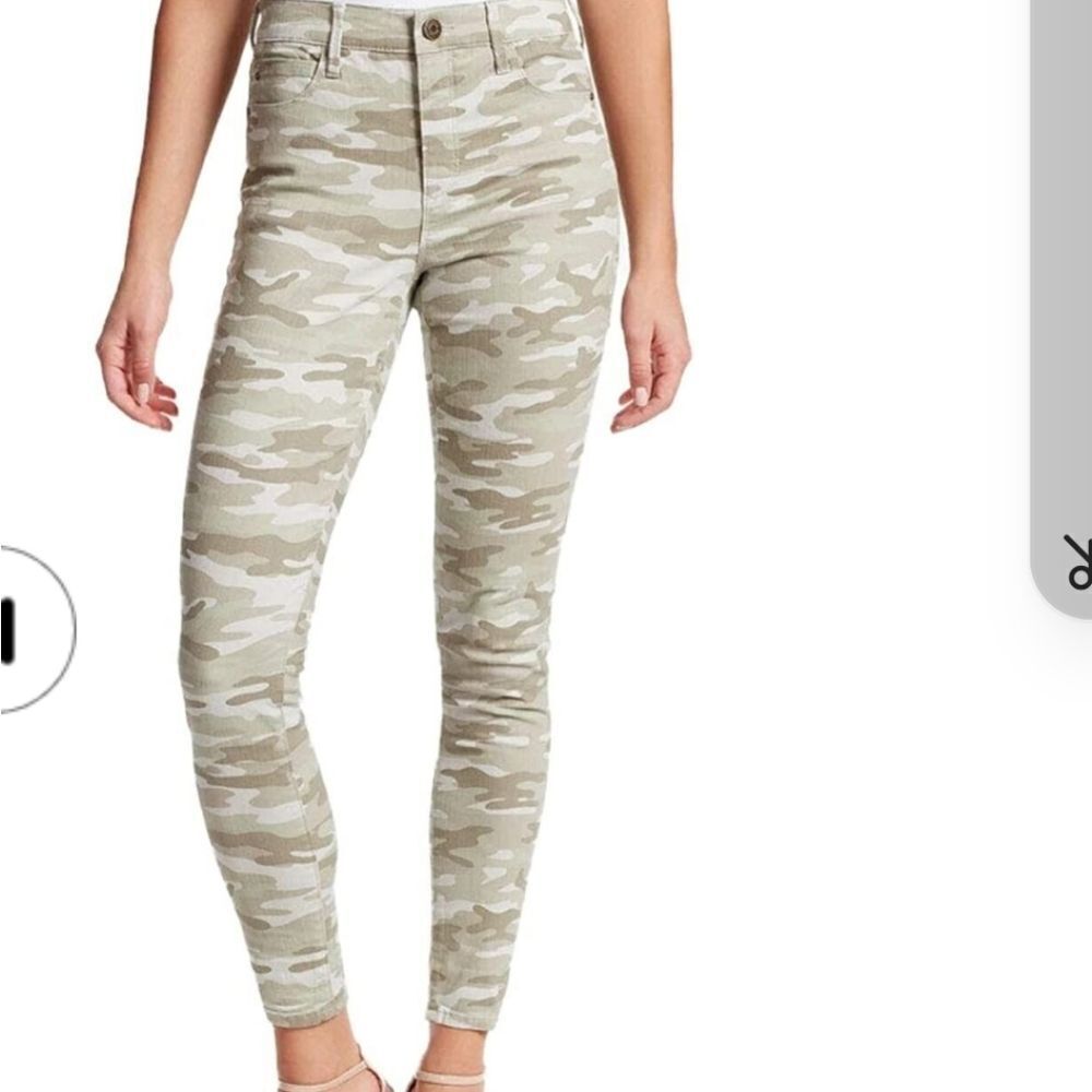 Skinnygirl Paul High Rise Green Camo Skinny Stretchy Jeans ~Size 30/10 NWT